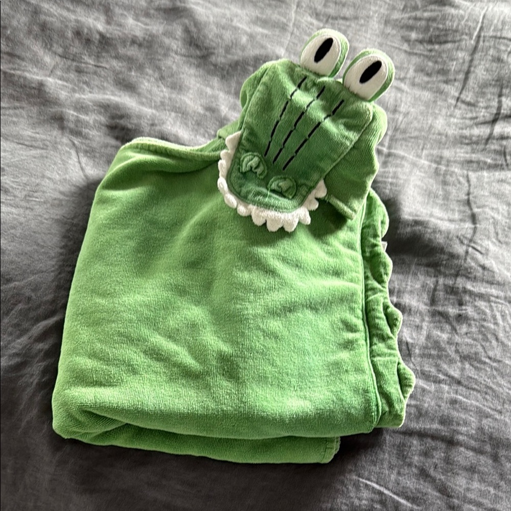 [Pottery Barn Kids] Green Crocodile Hooded Towel